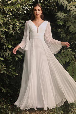 Rita's Pleated Chiffon Bridal Gown