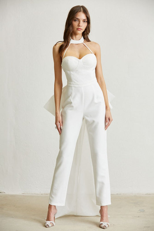 Bow Back Woven Jumpsuit