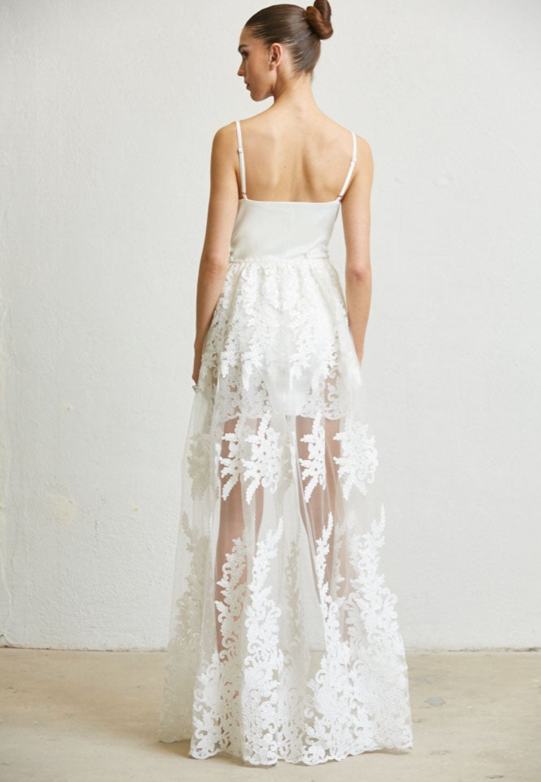 Embroidered Lace Sequin Overlay Dress