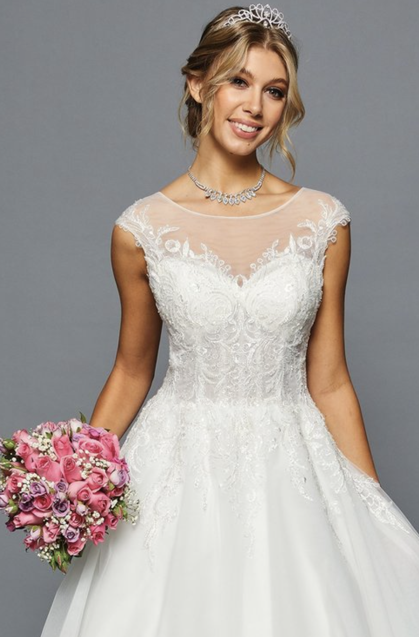 A- Line Bateau Neck Short Wedding Dress