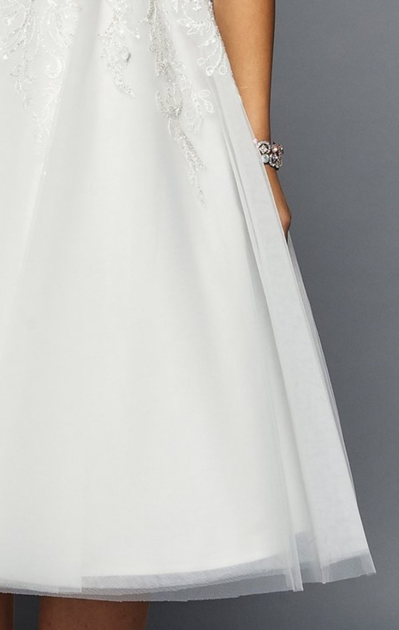 A- Line Bateau Neck Short Wedding Dress