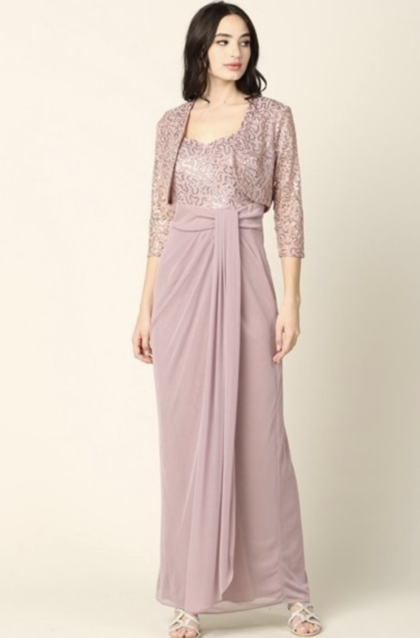 Lace Sequin Embellished Top MoB gown