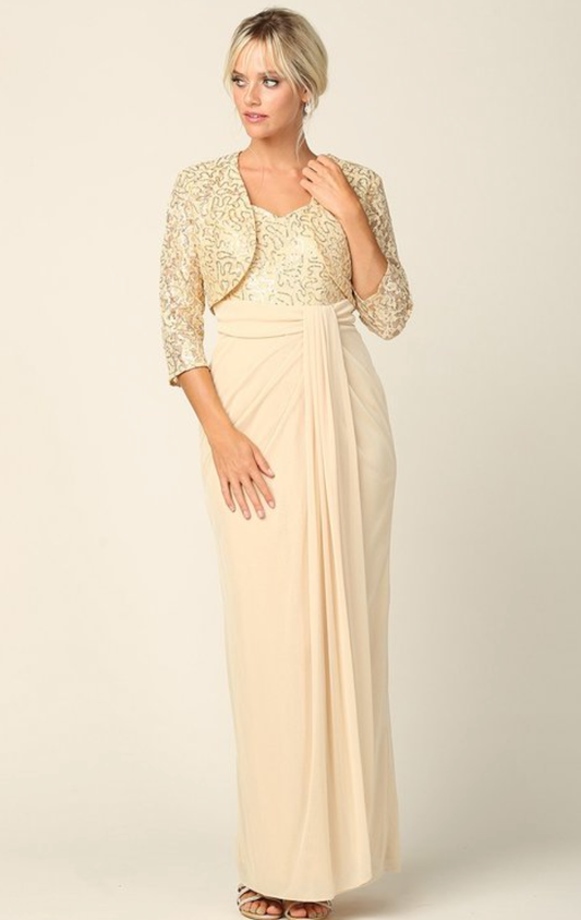 Lace Sequin Embellished Top MoB gown