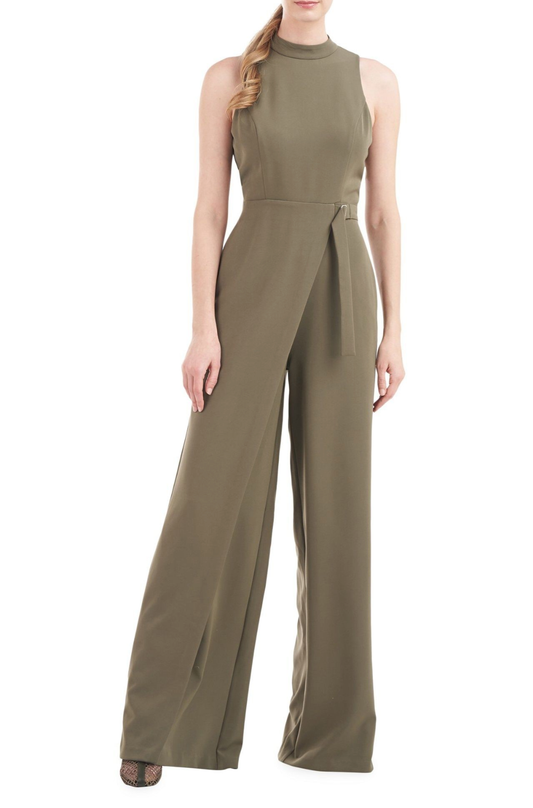 Kay Unger Stretch Crepe Jumpsuit