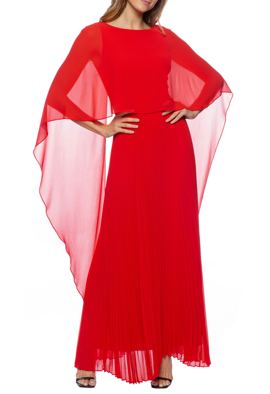 Marina Solid Crepe Chiffon Gown