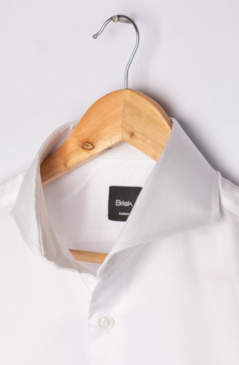 Men Modern Fit Cut Away Extreme Collar Dress Shirt