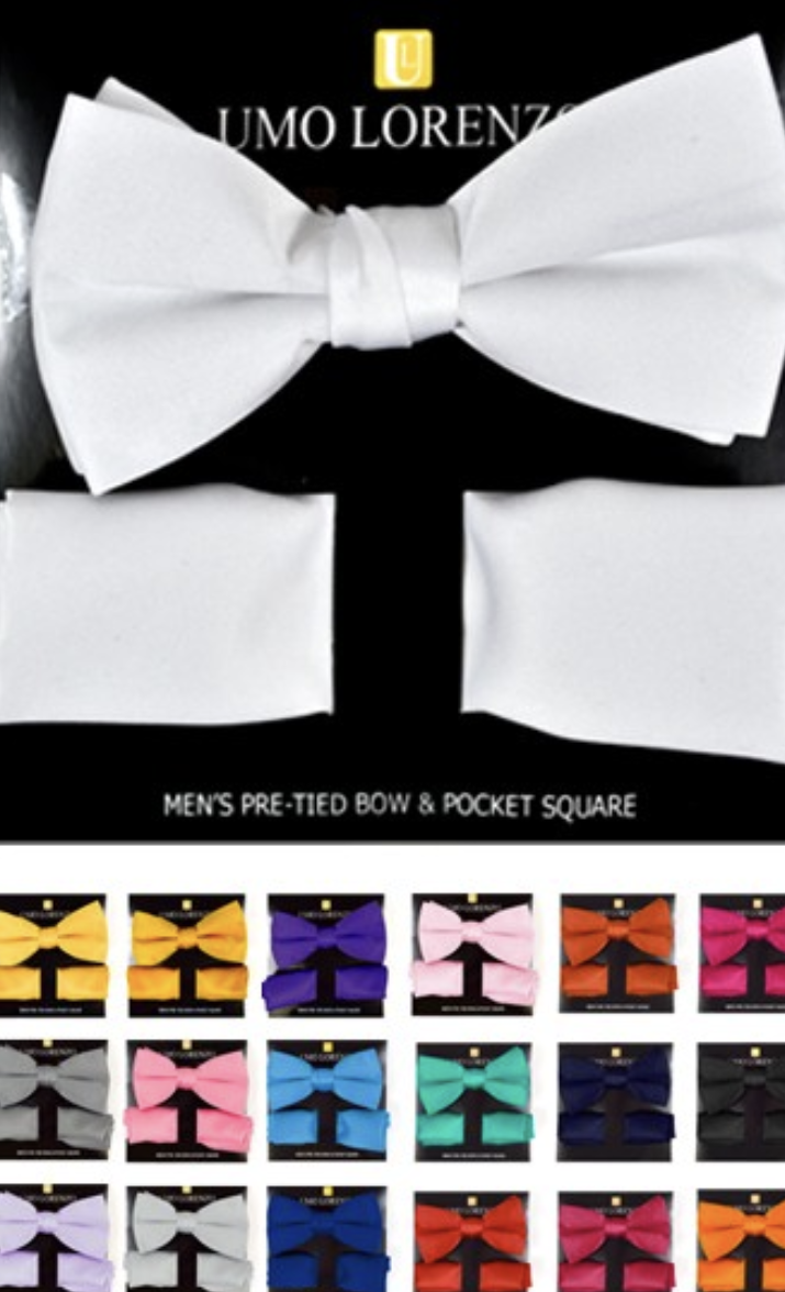 Men's Banded Bow Tie and Hanky