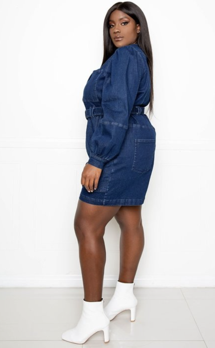 Nola's Belted Denim Romper