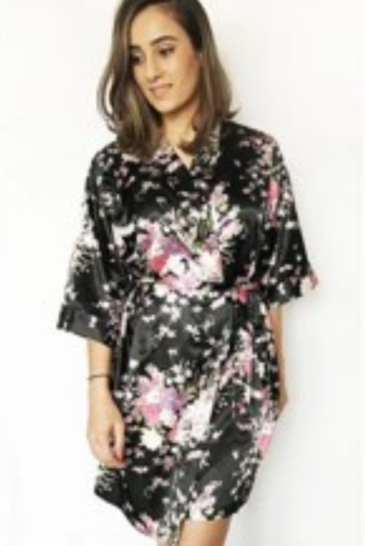 Floral Satin and Lace Robes