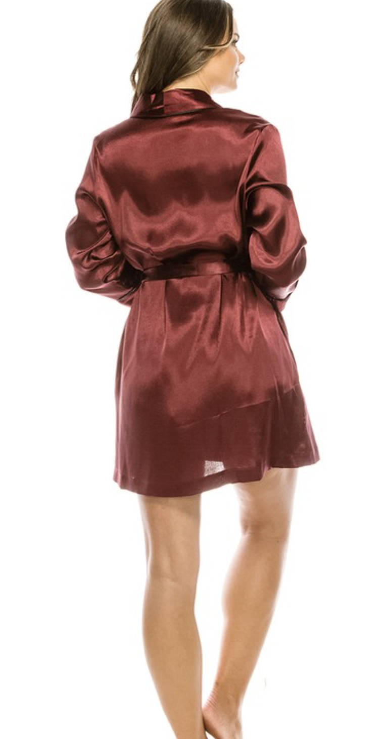 Two Piece Satin Robe Set