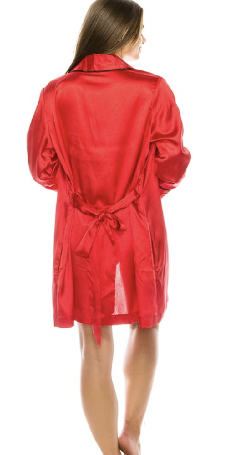 Two Piece Satin Robe Set