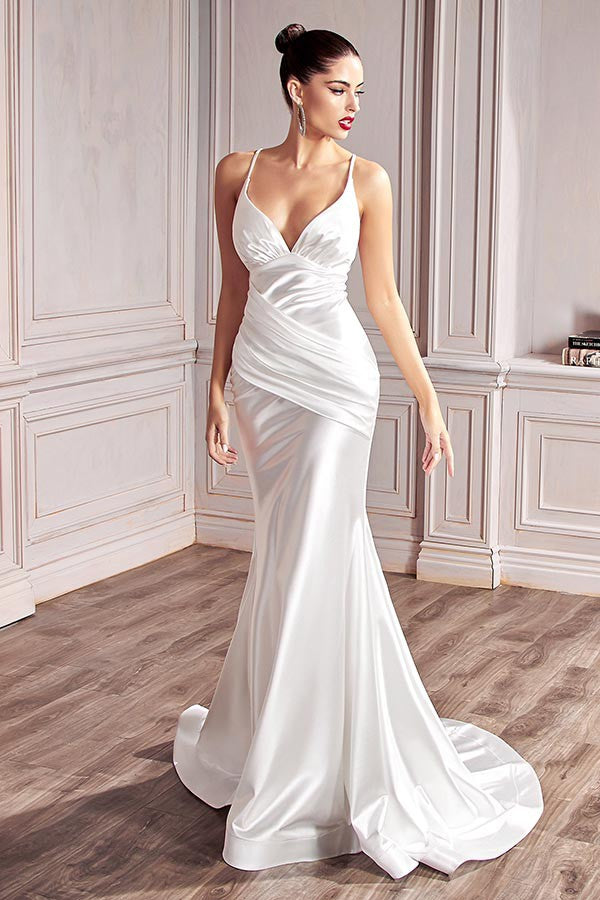 Pauline's Stretch Satin Fitted Bridal Gown