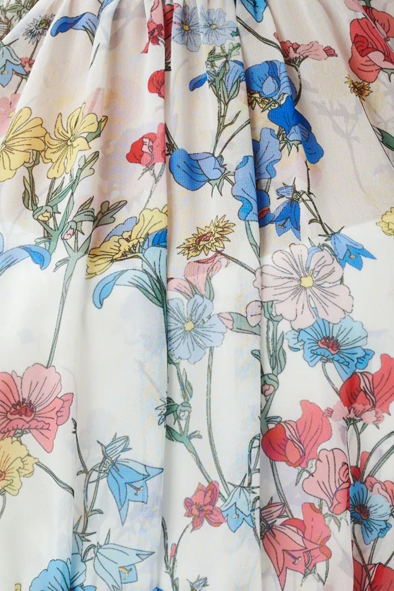 Adrianna Papell Floral Chiffon Midi Dress