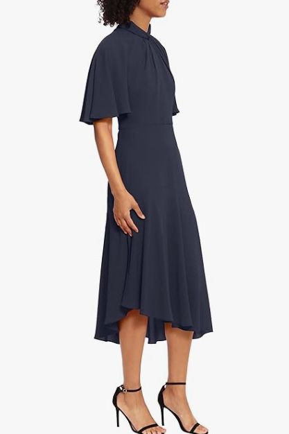 Maggy London Twist Neck Front Detail Bodice Dress