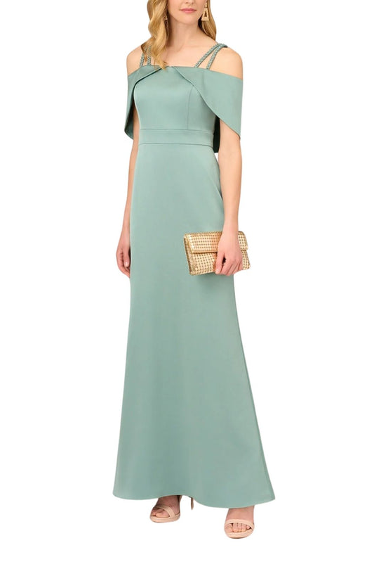 Aidan Mattox Double Strap Satin Column Gown