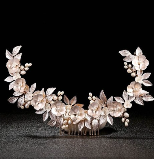 Darinka's Floral Pearls Headpiece